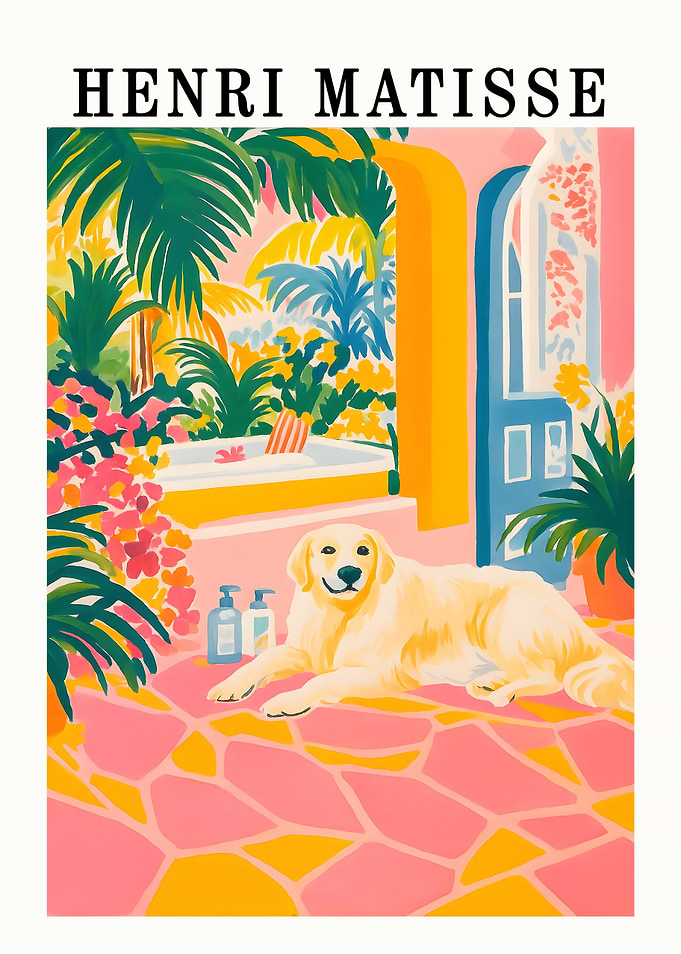Henri Matisse Style Dog Art