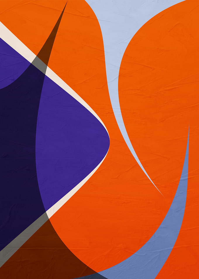 Abstract Orange and Blue Shapes