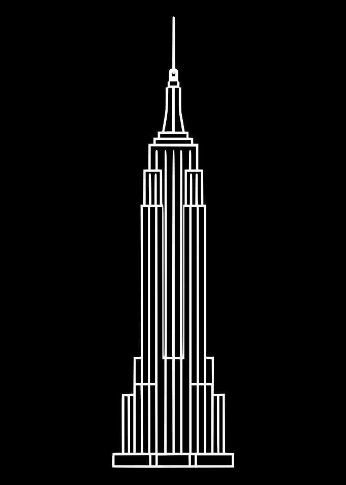Empire State Building — Minimal Line Art