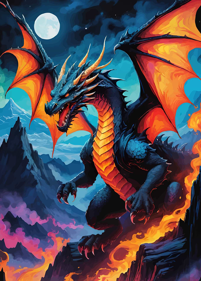 Dragon fantasy landscape