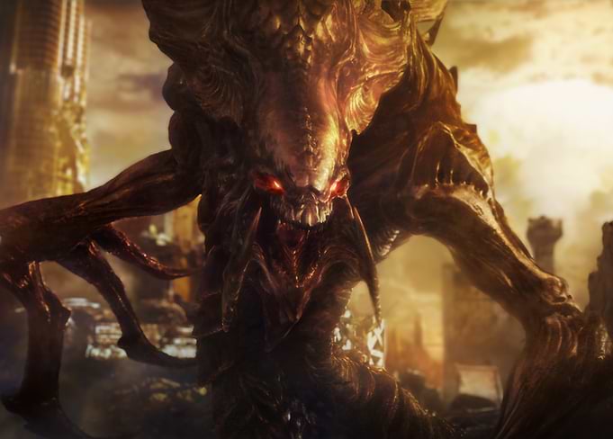 Hydralisk's Fury Over Ruined City