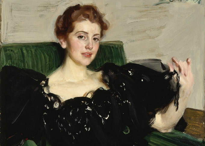 Portrait of a Woman in Black Dress