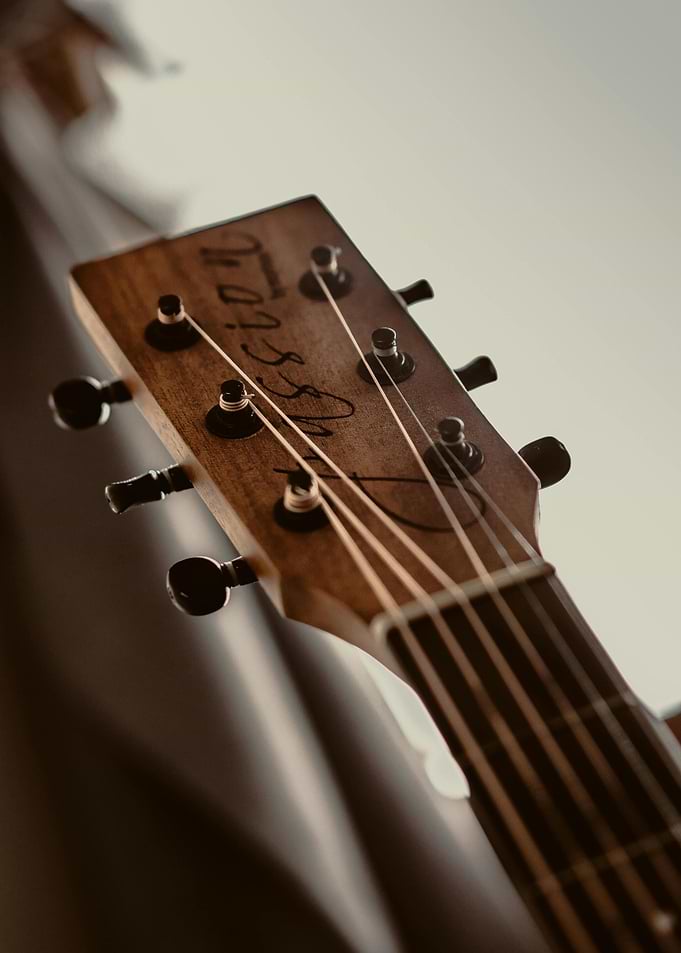 Acoustic Guitar Headstock Close-Up
