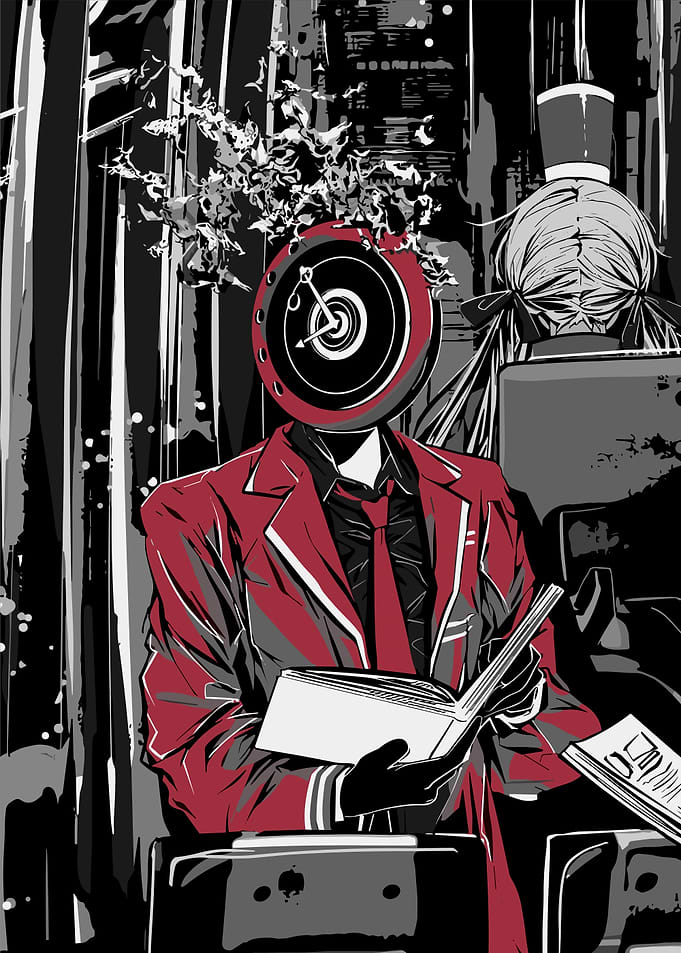 Dante Reading a Book on Train