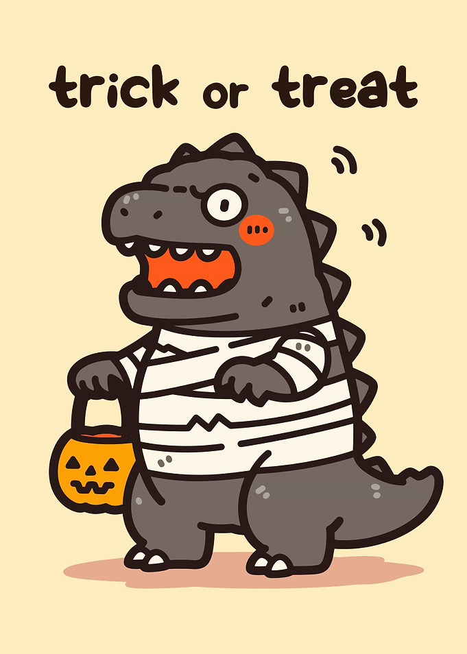 Cute Dinosaur Mummy Trick or Treat