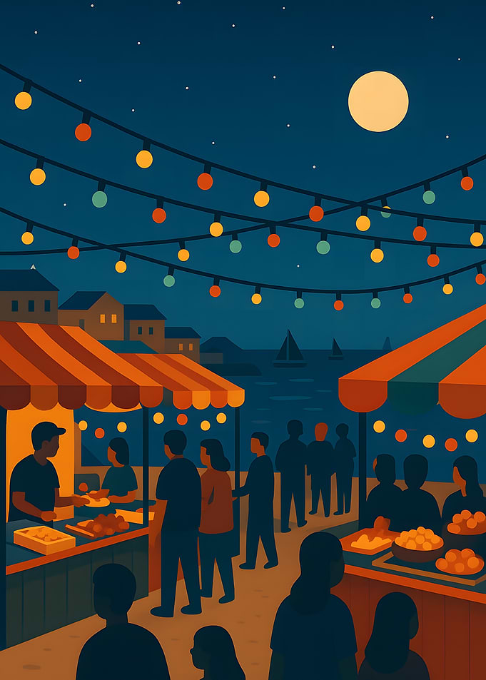 Night Market by the Sea
