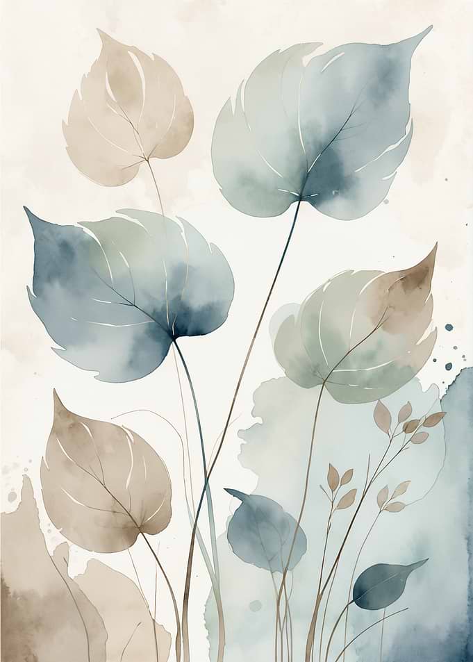 Watercolor Leaves Botanical Art