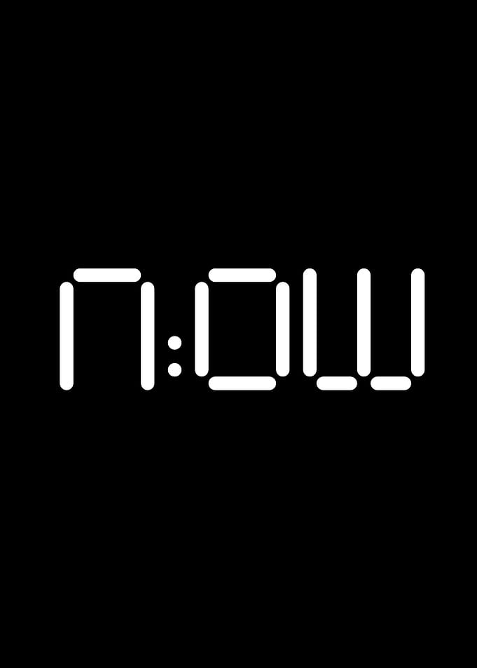 Digital NOW Text on Black Background