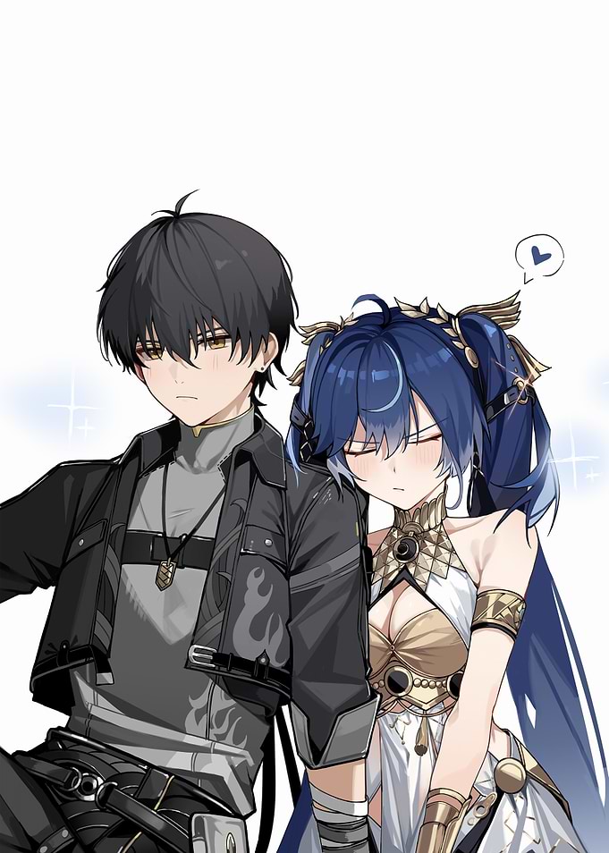 Anime Couple: Affectionate Moment