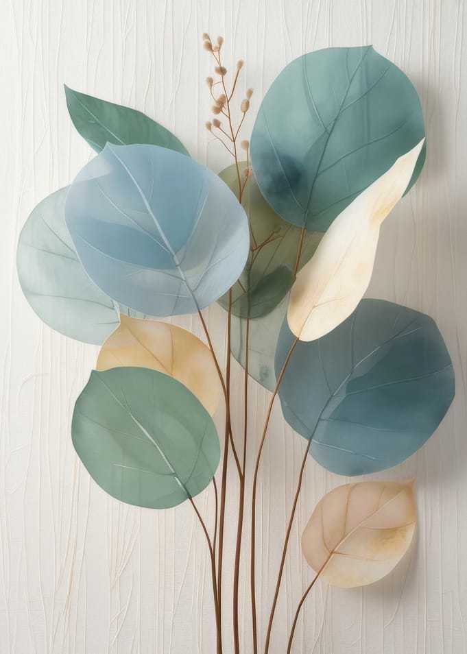 Abstract Leaves on Textured Background