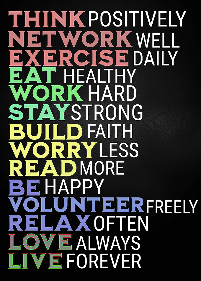 Inspirational Words on Black Background