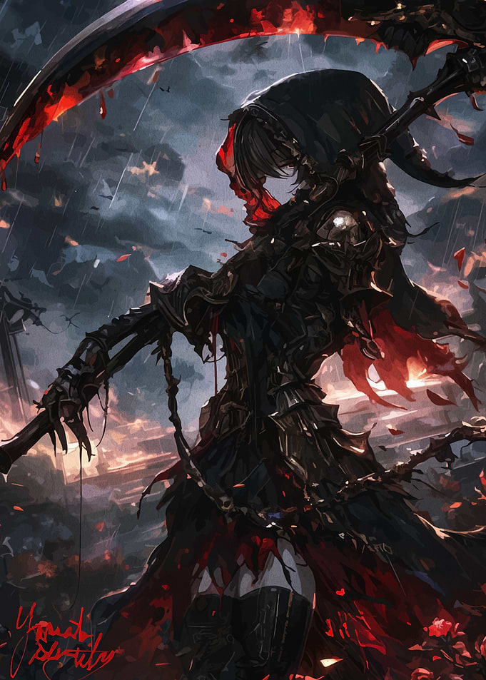 Anime Grim Reaper with Scythe