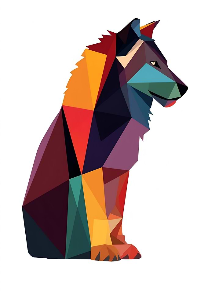 Geometric Wolf Illustration