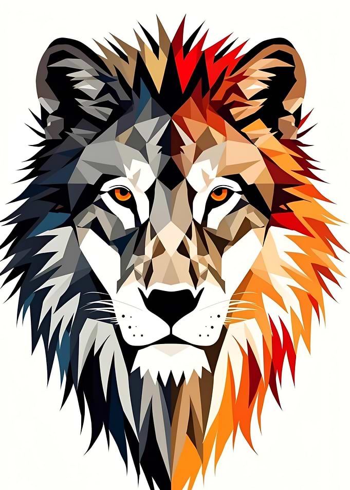 Geometric Lion Portrait