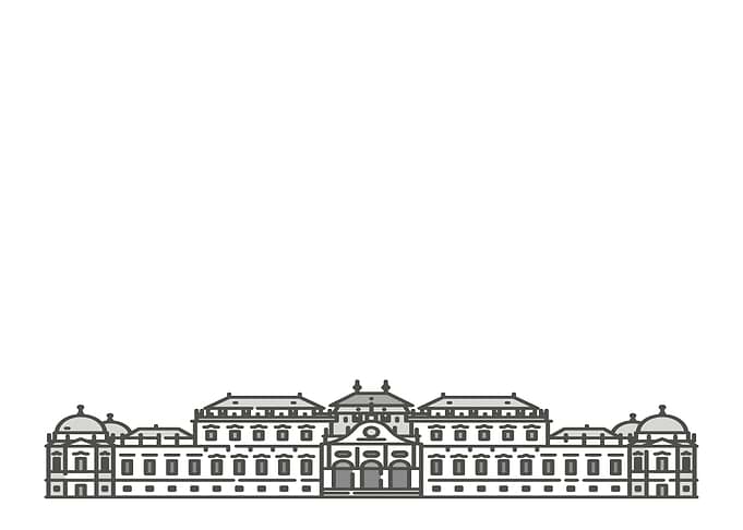 Minimalist Illustration of a Grand Building