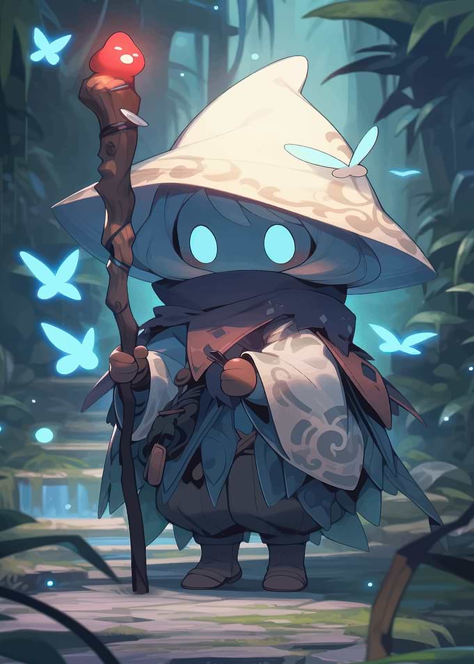 Mushroom Wizard in Enchanted Forest
