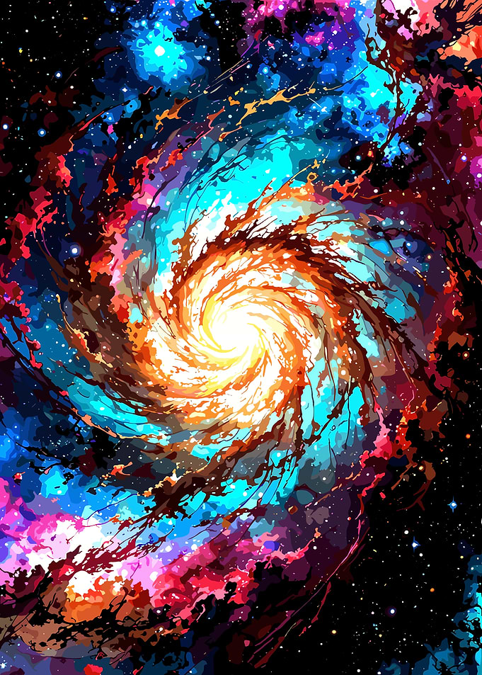 Colorful Abstract Galaxy Swirl