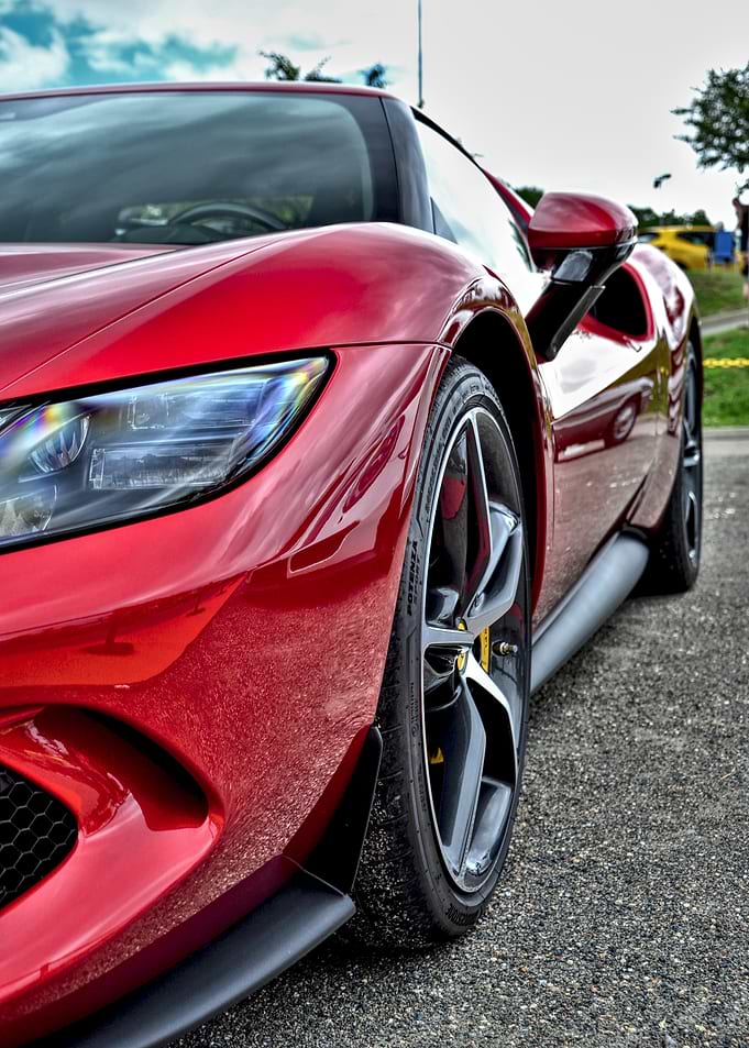 Red Sports Car Close-Up