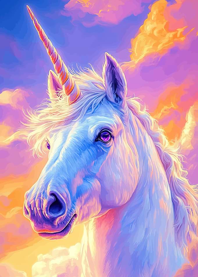 Majestic Unicorn Pastel Sky