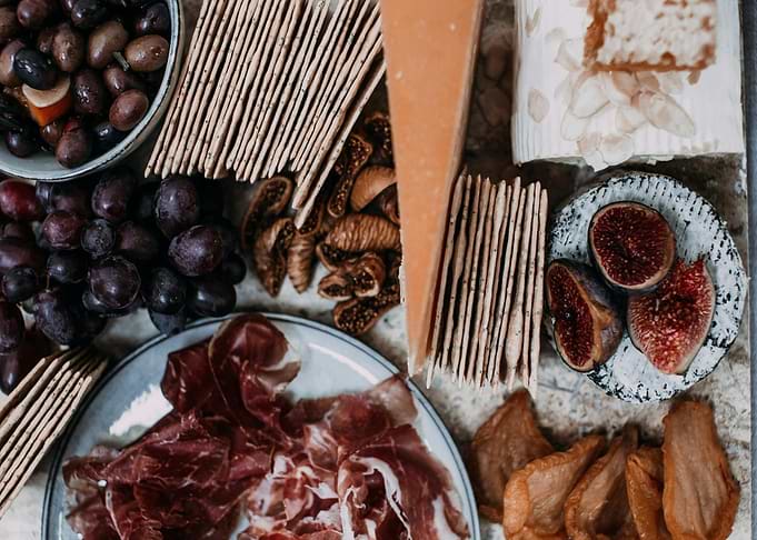 Gourmet Charcuterie Board Still Life