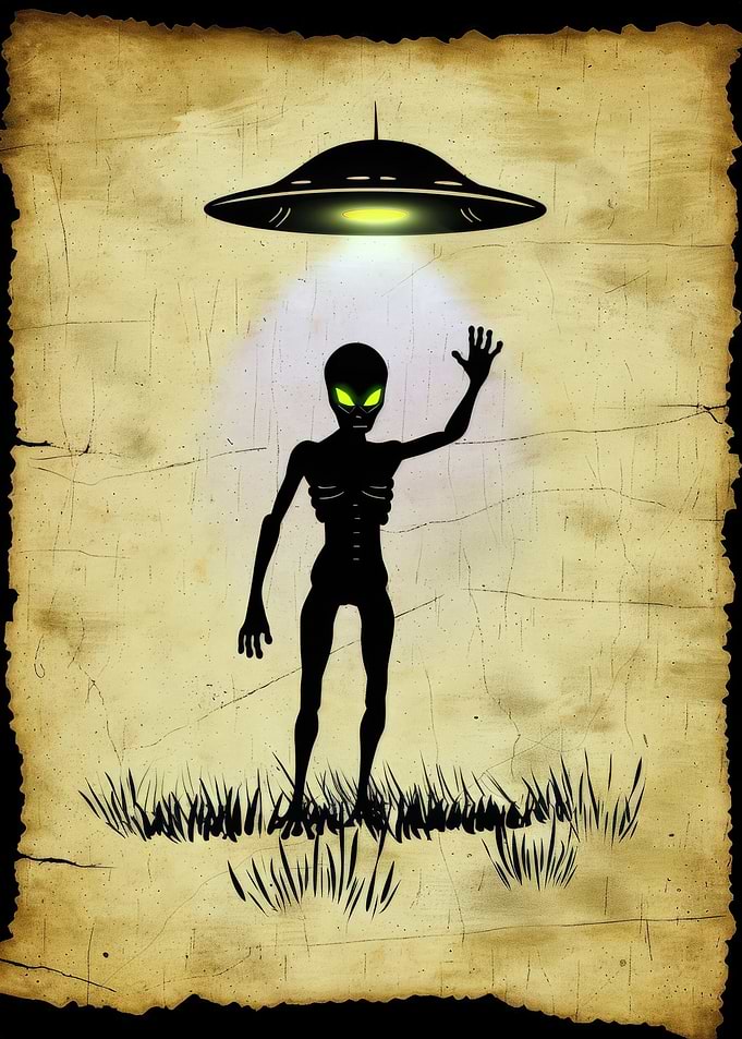Alien Encounter on Parchment