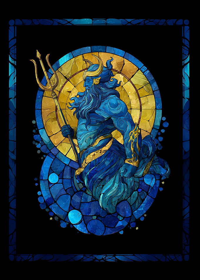 Zodiac Aquarius Stained Glass Art