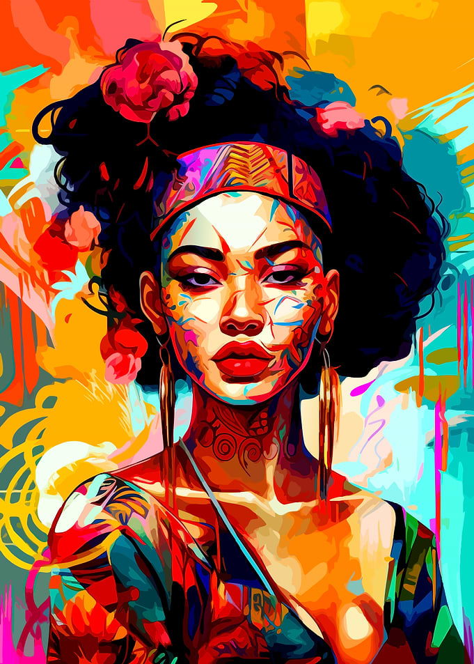 Colorful Portrait of a Woman