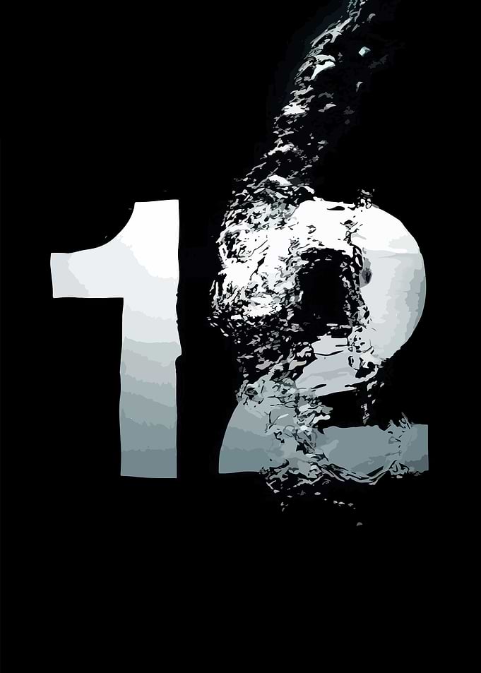 Abstract Number Twelve with Water Effect