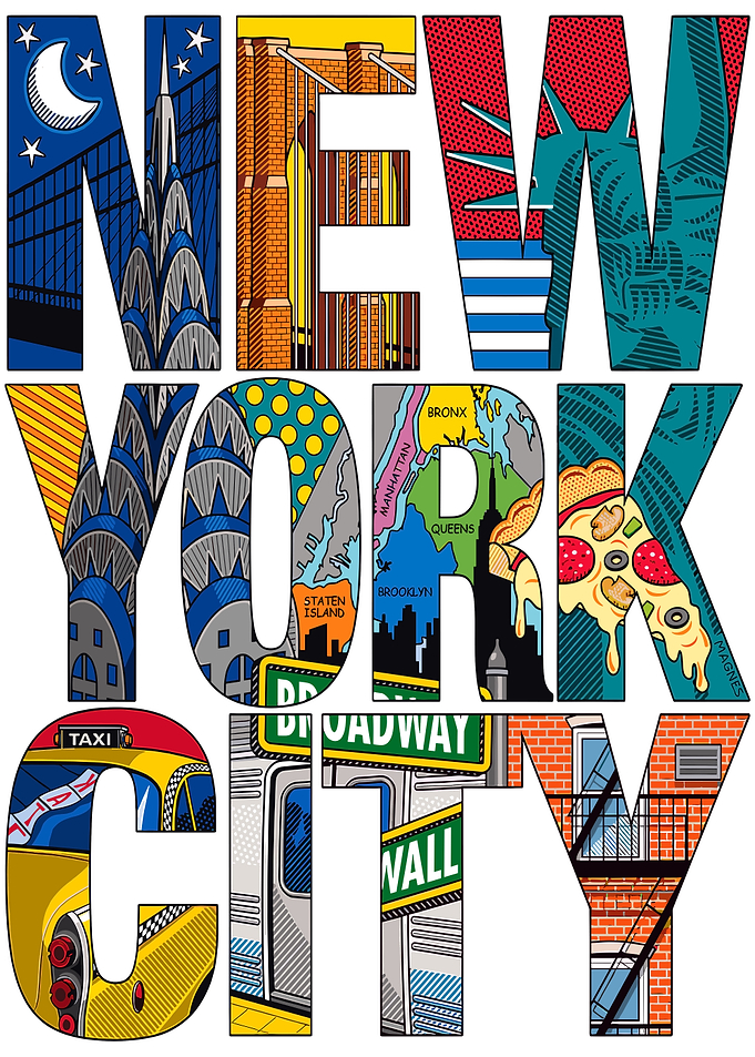 New York City Illustrated Typography