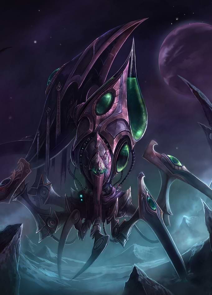 Protoss Stalker Against Cosmic Night