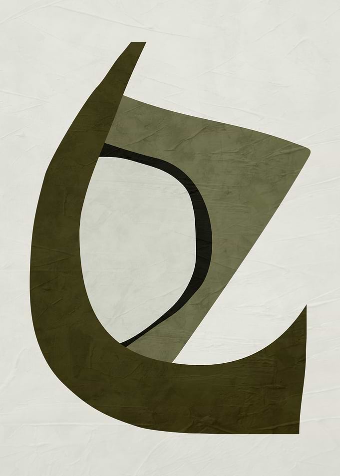 Abstract Olive Green Geometric Art