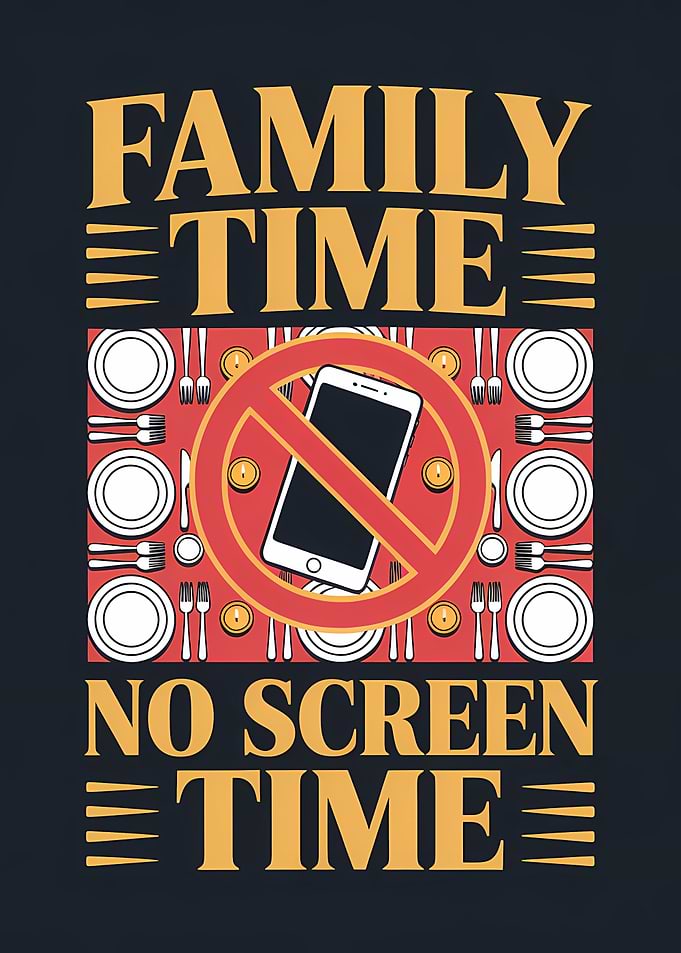 Family Time No Screen Time Graphic