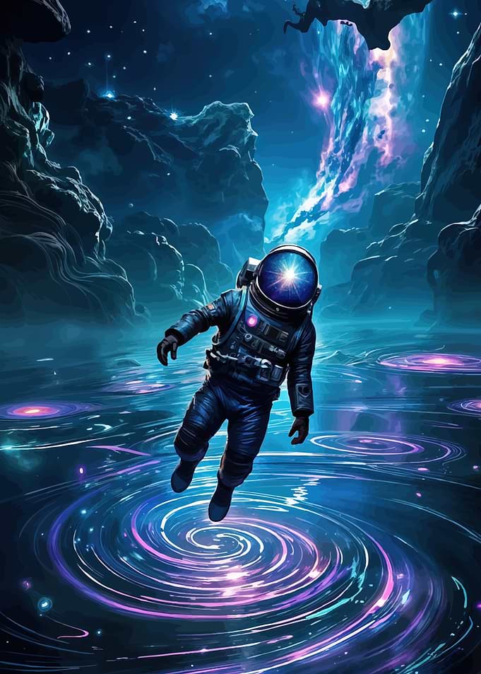 Astronaut Cosmic Landscape