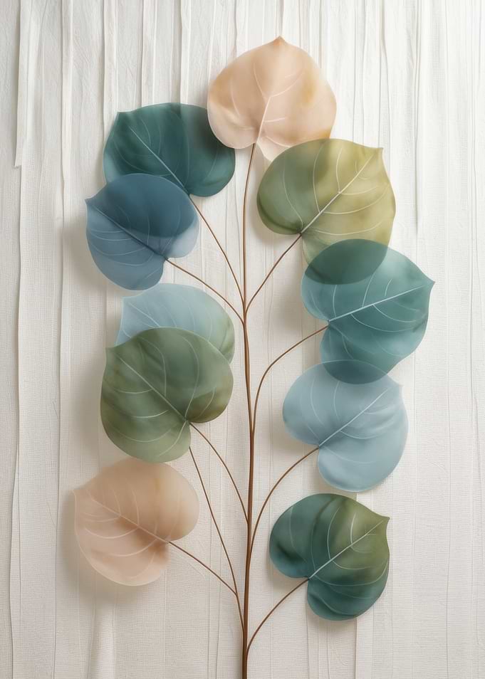Abstract Leaves on Textured Background