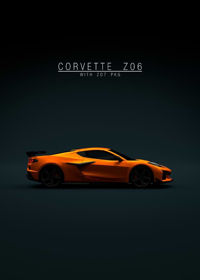 Orange Corvette Z06 with Z07 Package
