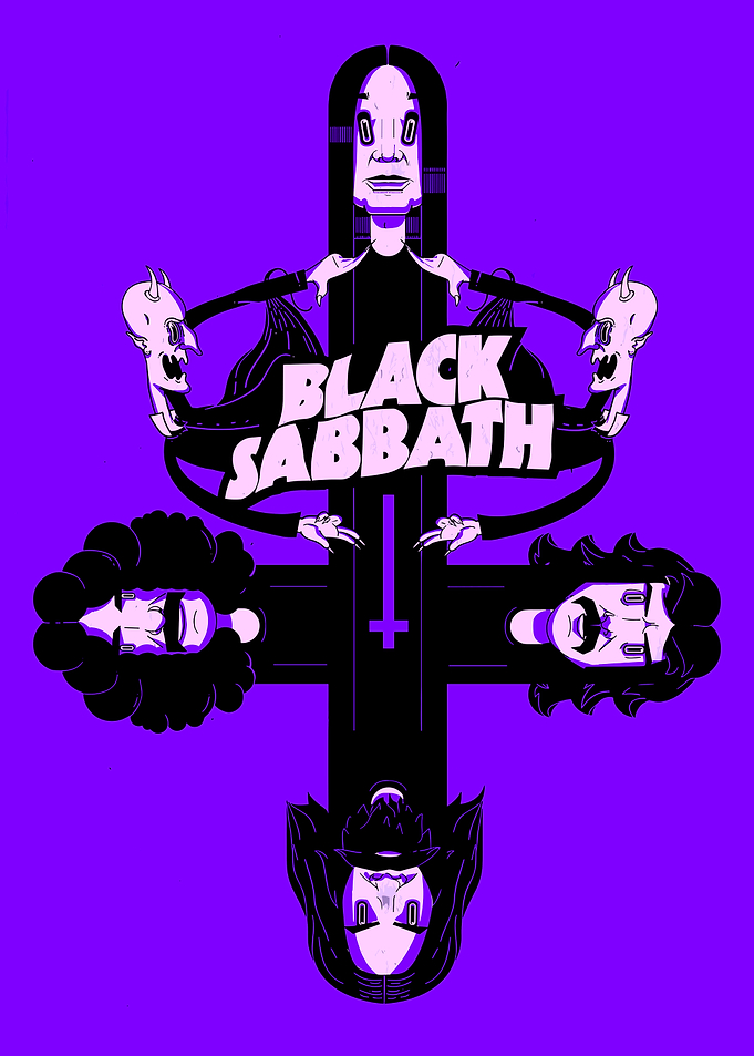 Black Sabbath Cartoon Cross