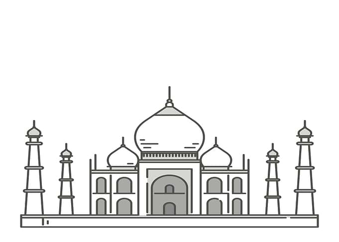 Taj Mahal Minimalist Illustration
