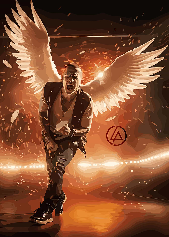 Chester Bennington with Angel Wings