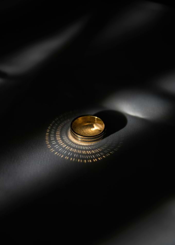 Golden Ring with Light Pattern