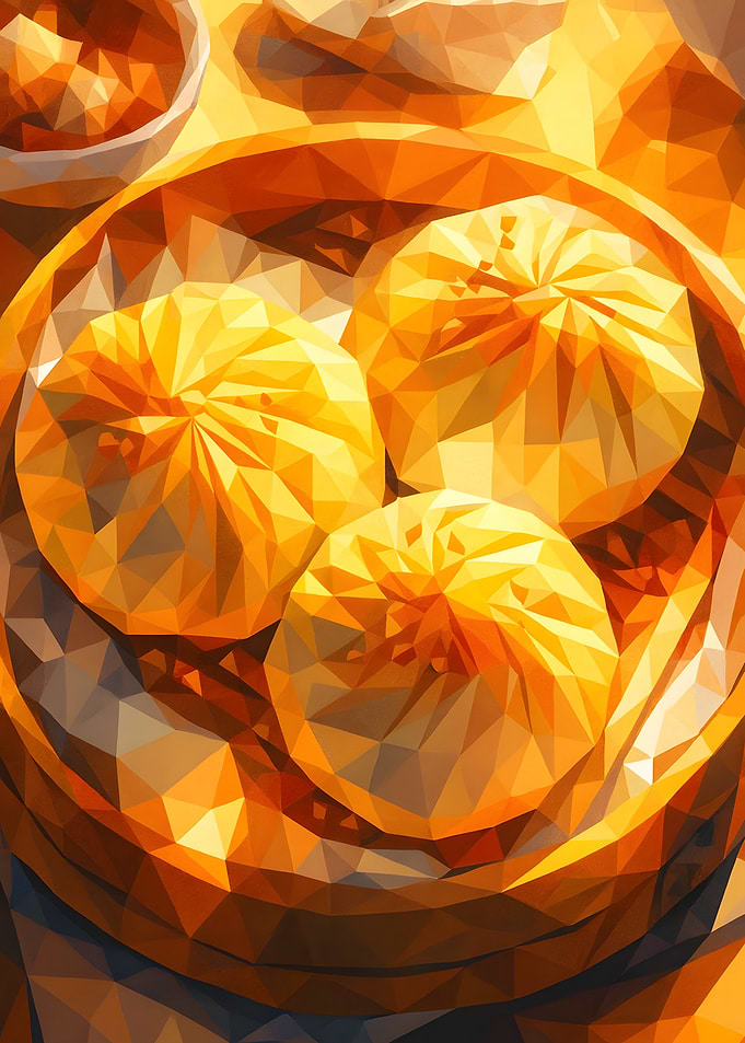 Geometric Dumplings in Bamboo Steamer