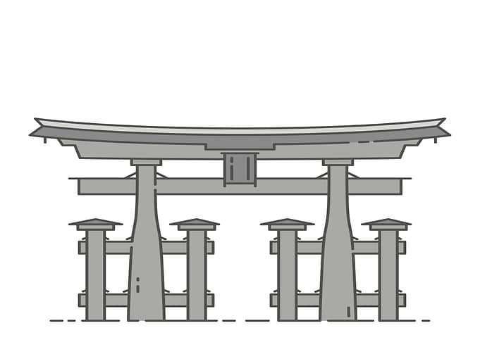 Minimalist Torii Gate Illustration