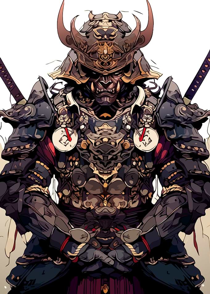 Detailed Samurai Warrior in Full Armor