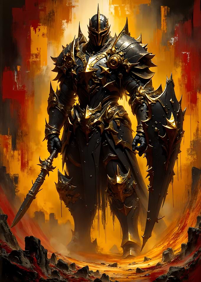 Armored Knight with Sword and Shield