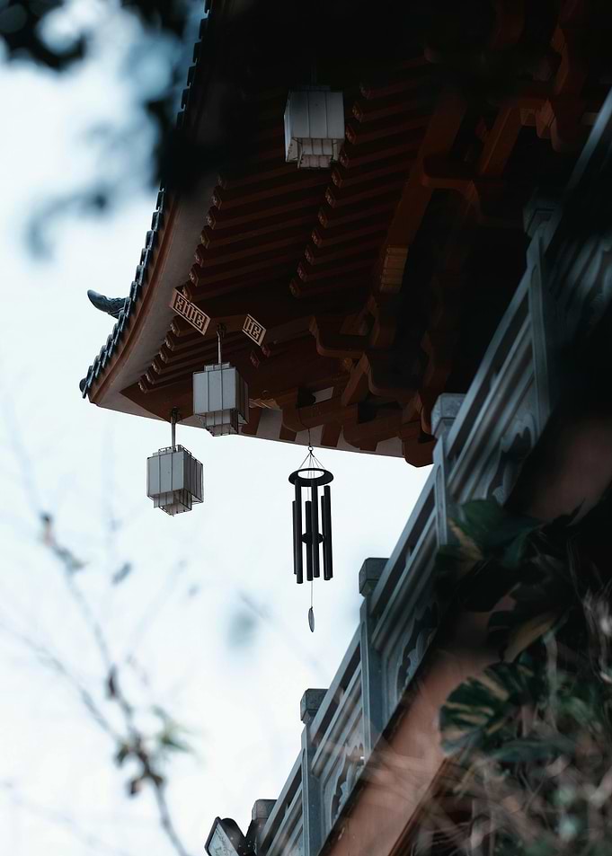Asian Architecture with Wind Chimes