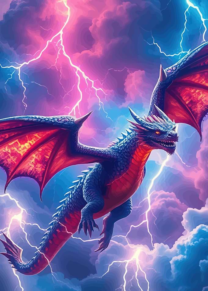 Dragon Stormy Sky