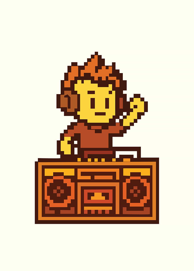 Pixel Art DJ with Boombox
