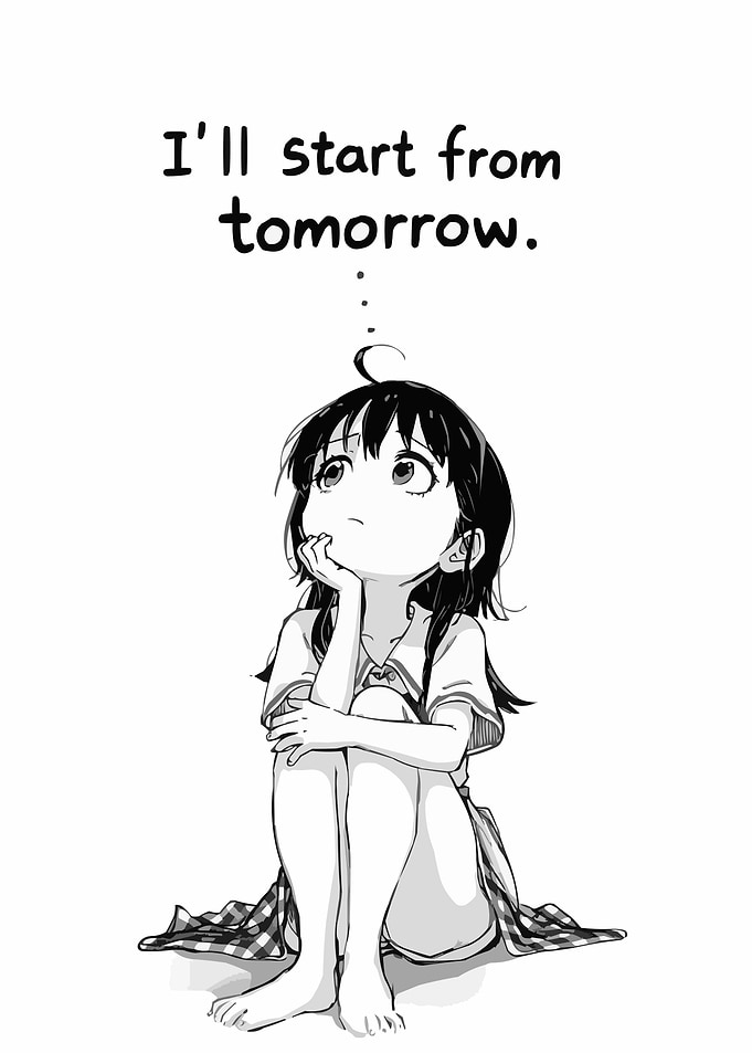 I'll start from tomorrow anime girl
