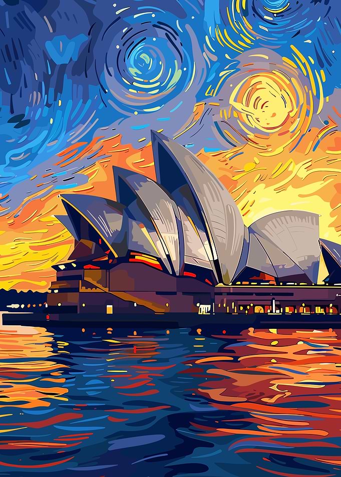 Sydney Opera House Impressionistic Painting