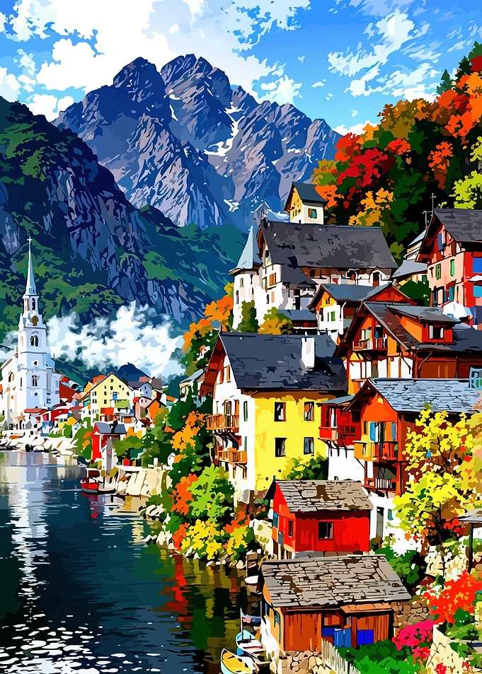 Hallstatt Austria Painting