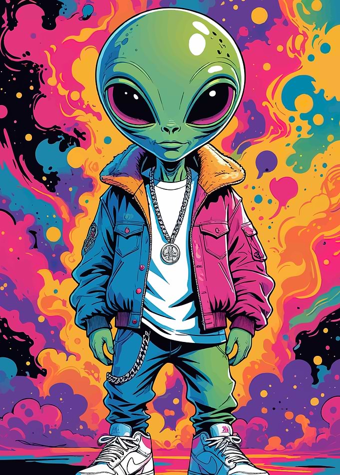 Cool Alien Jacket Chain